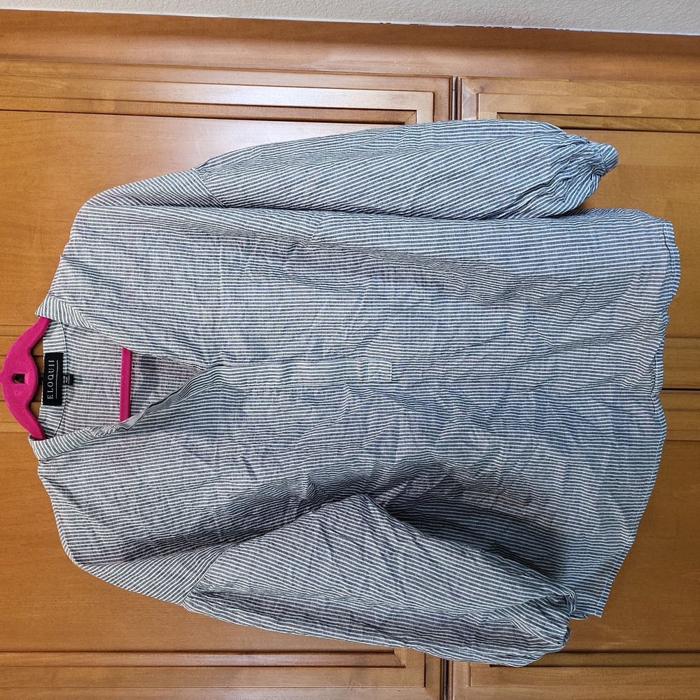 Eloquii 14/16 Cotton Gray/Cream Top